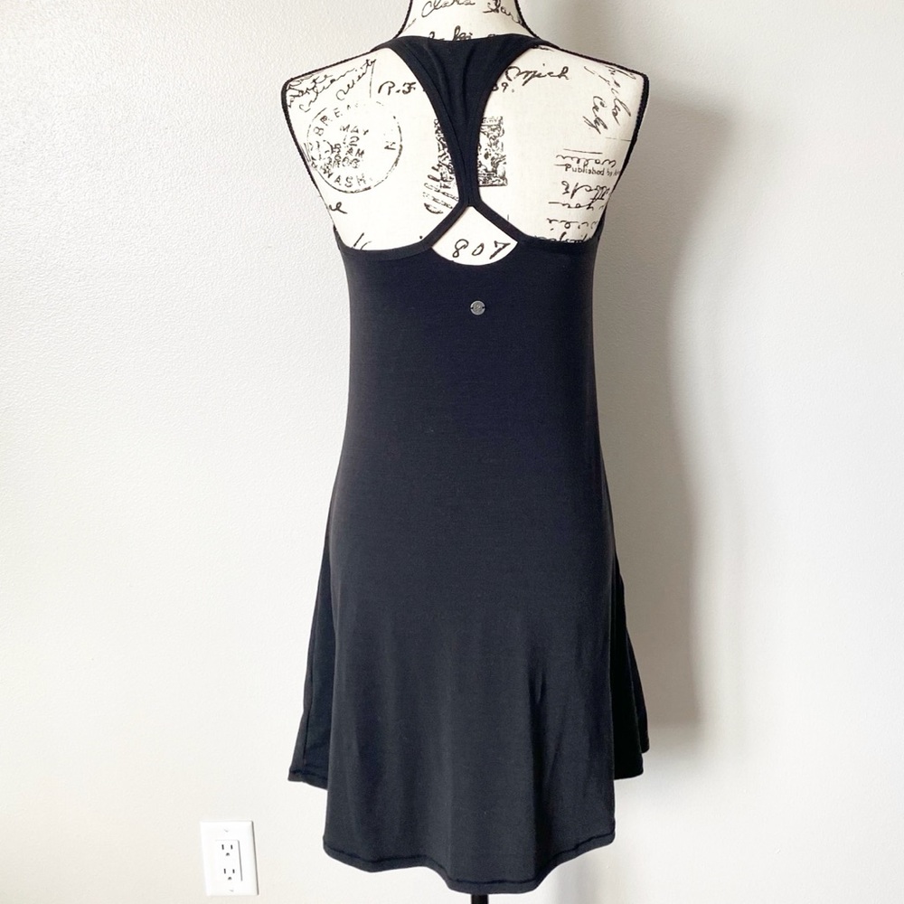 Prana Black Dress Built in Bra Strappy Activewear A-Line LBD Women's Small - Picture 5 of 9